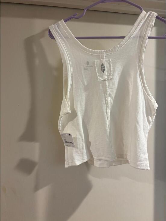 Free People Movement Tank Top NWT Ivory Flowy Racerback Tank Size M - Picture 4 of 4